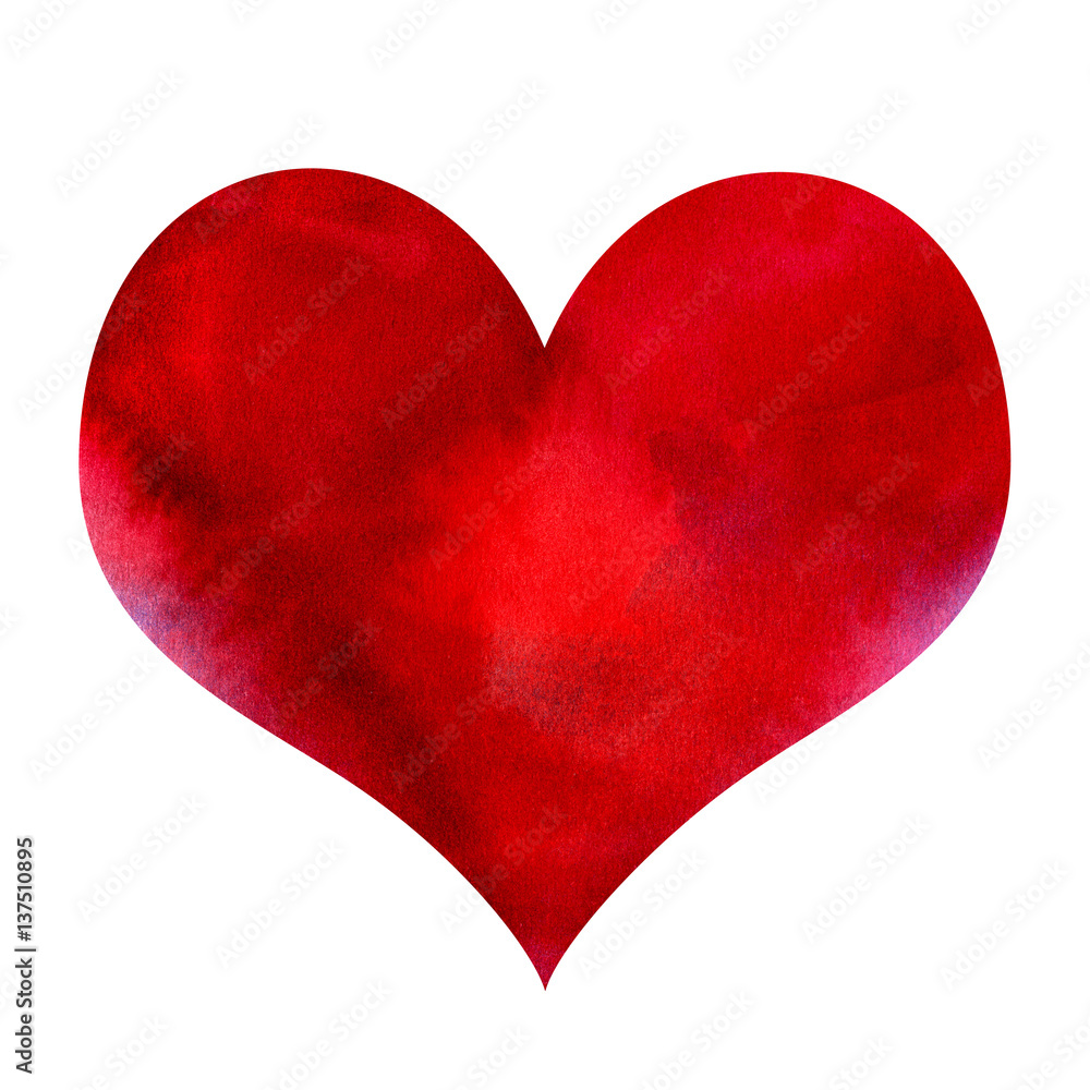 Abstract red watercolor heart Abstract red watercolor heart