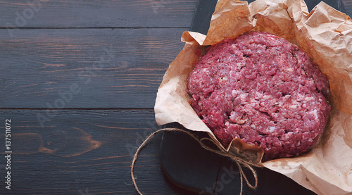 ground beef in a paper bag on the table