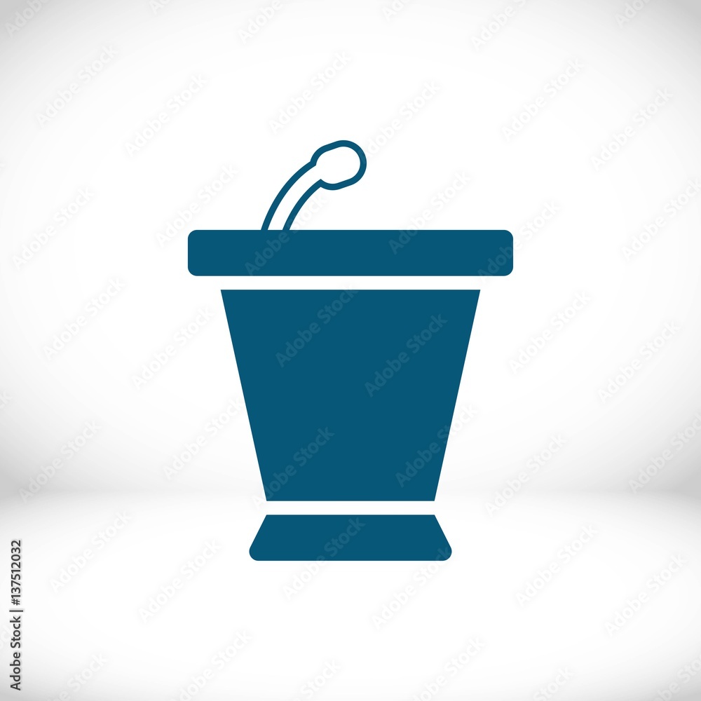 lectern with microphone icon stock vector illustration flat design lectern with microphone icon stock vector illustration flat design