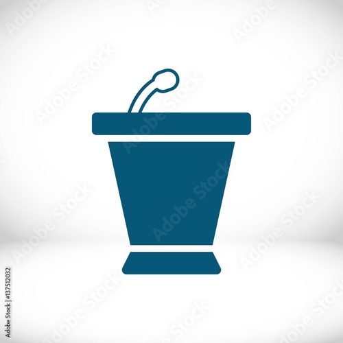 lectern with microphone icon stock vector illustration flat design