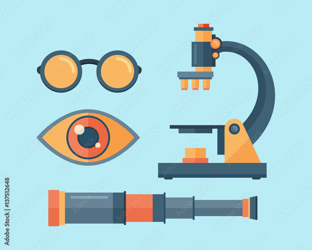 Spyglass telescope lens vector illustration. Spyglass telescope lens vector illustration.