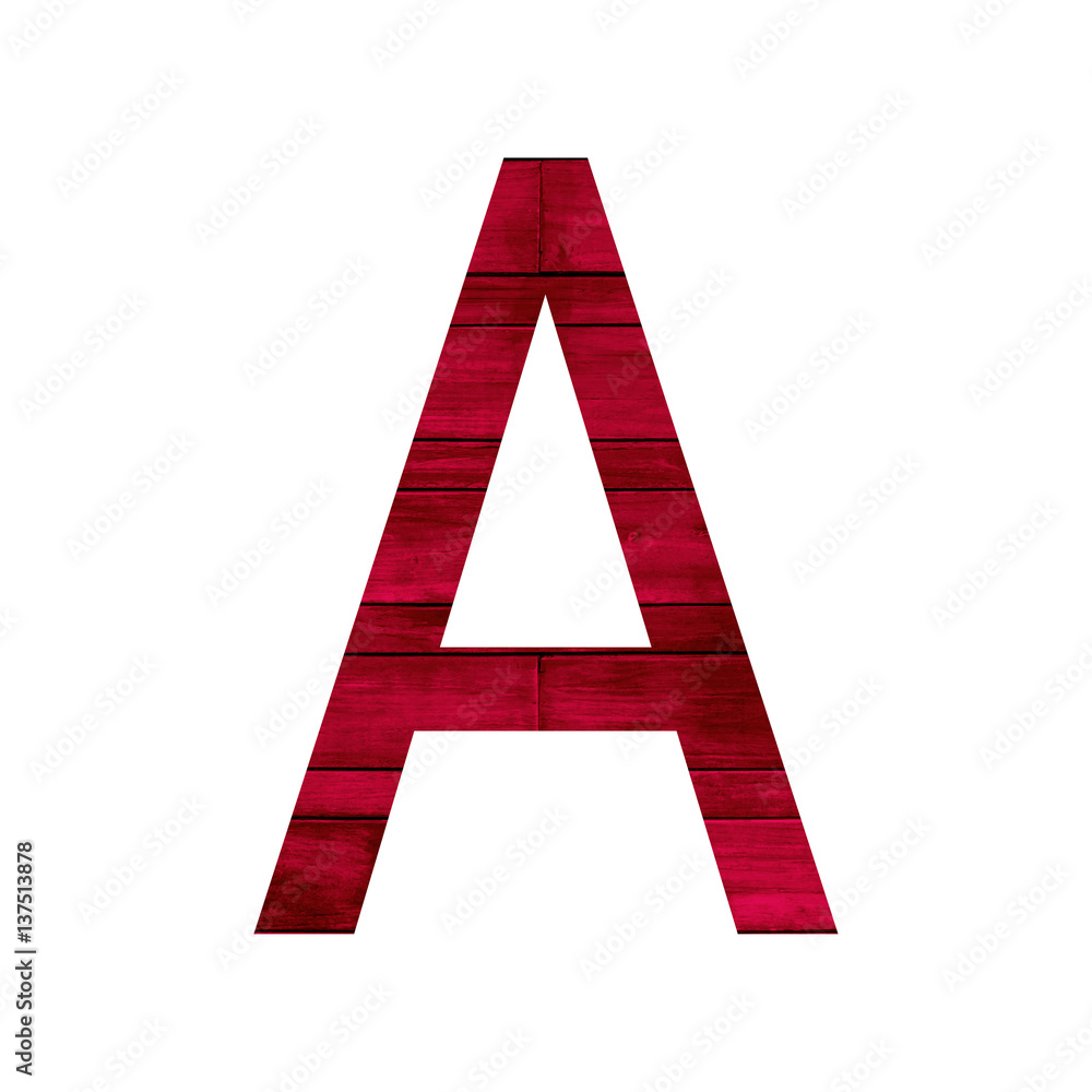 English alphabet with red wood texture. English alphabet with red wood texture.