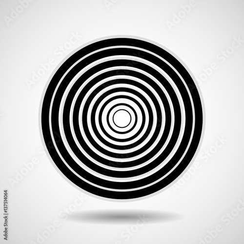 Abstract circle with lines, geometric logo, vector