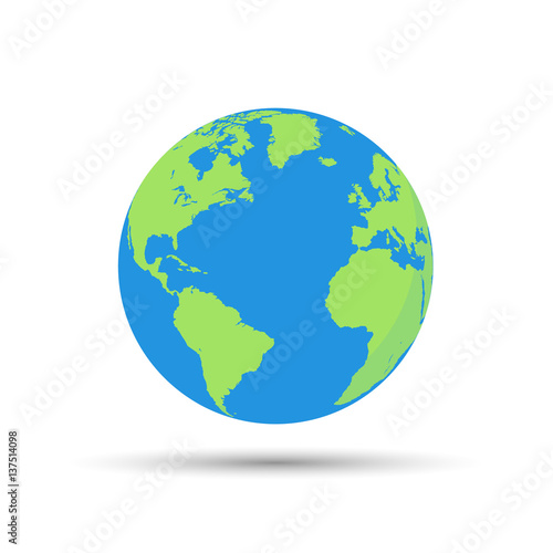 Illustration of the earth isolated on a white background.