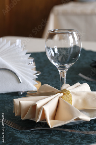 Served table in a cafe