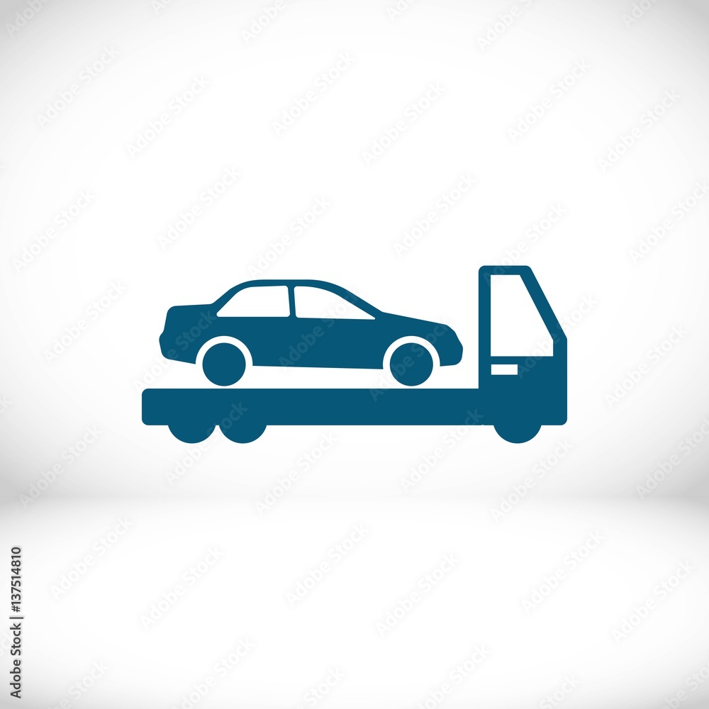 tow truck icon stock vector illustration flat design