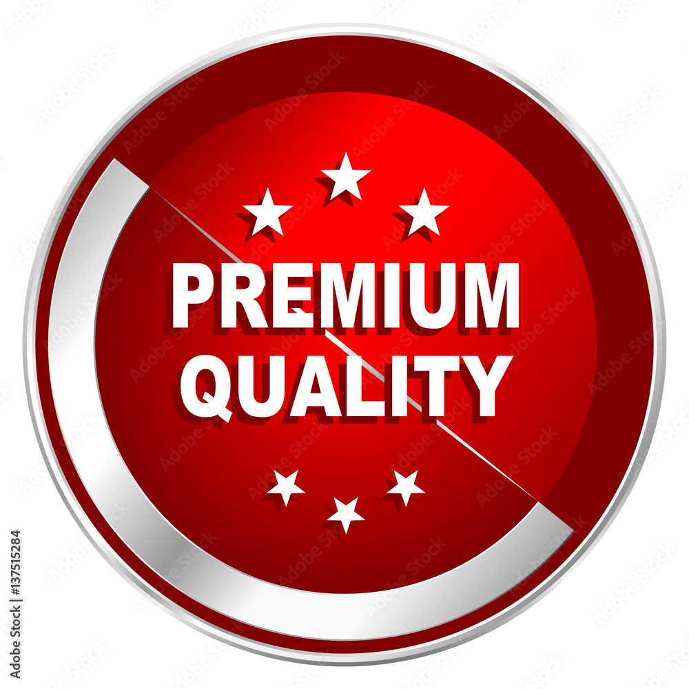 Premium quality red web icon. Metal shine silver chrome border round button isolated on white background. Circle modern design abstract sign for smartphone applications. Premium quality red web icon. Metal shine silver chrome border round button isolated on white background. Circle modern design abstract sign for smartphone applications.