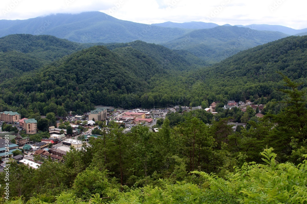 The town of Gatlinburg Tennessee.