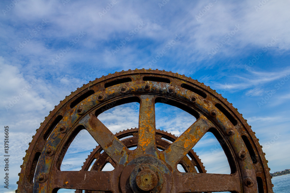 Big and Old Machinery Gears