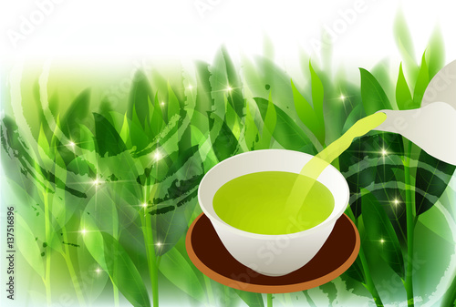 お茶　緑　葉　背景