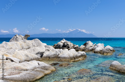 Amazing scenery by the sea in Sithonia, Chalkidiki, Greece 