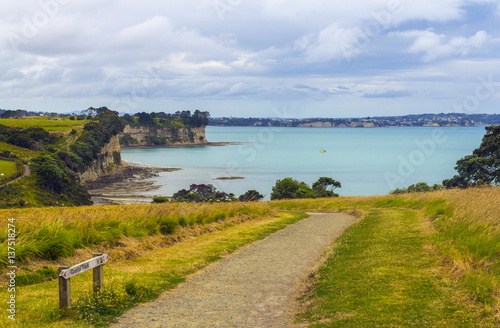 Long Bay Beach Auckland New Zealand; Coastal Walk to Karepiro Bay photo