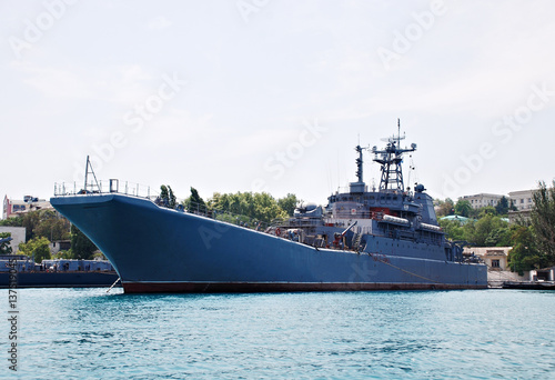 The ship on a blue sea