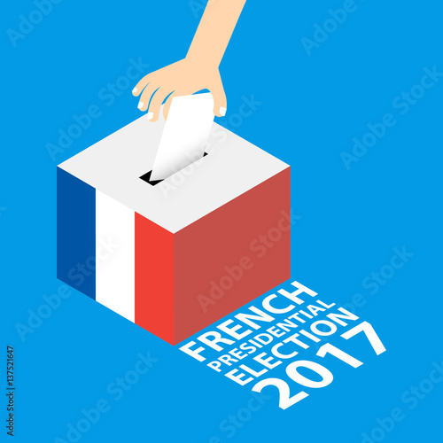 Wallpaper Mural French Presidential Election 2017 Vector Illustration Flat Style - Hand Putting Voting Paper in the Ballot Box Torontodigital.ca