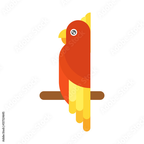 Cartoon parrot flying bird vector illustration.