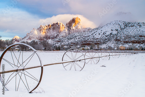 Snowy field near Zion