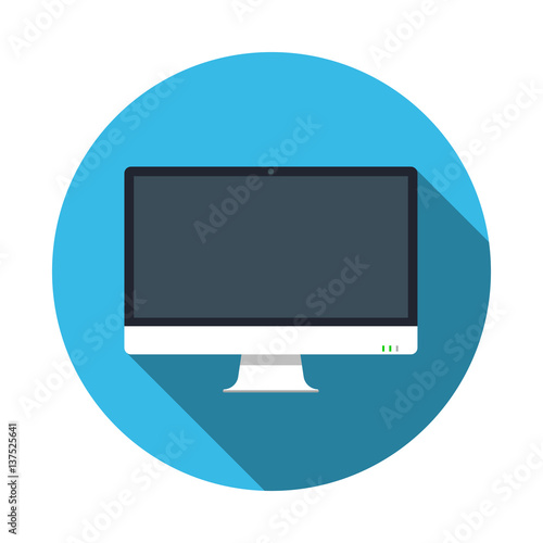Computer pc monitor web logo icon. Vector.
