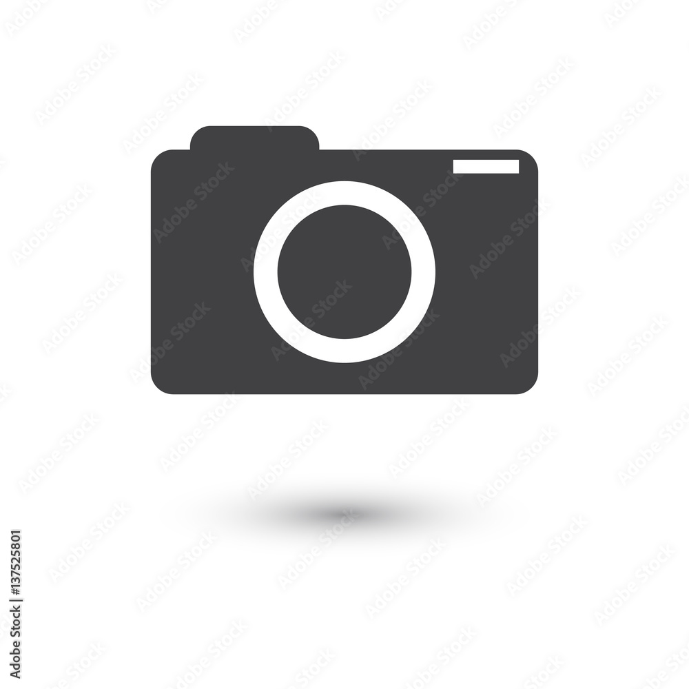 camera icon vector illustration with shadow