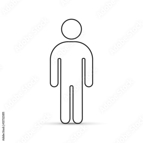 Man standing line icon for web. Vector.