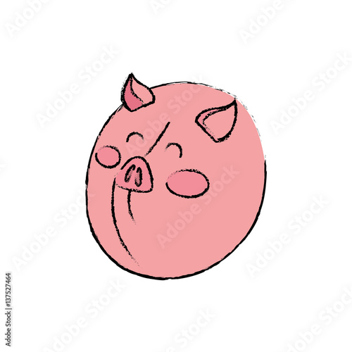 Pig farm animal icon vector illustration graphic design