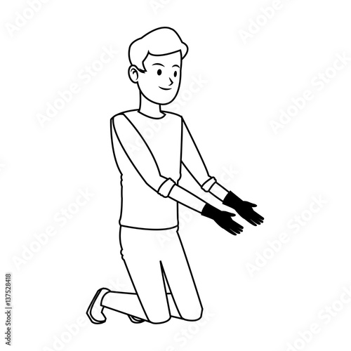 gardener man icon over white background. vector illustration