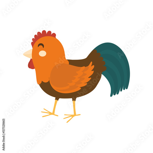chicken farm animal icon vector illustration graphic design