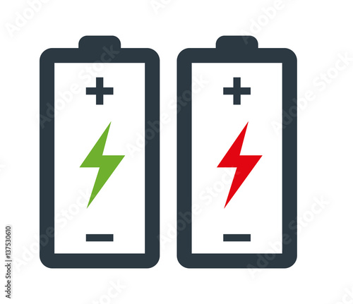 Battery with Flash Icon Design