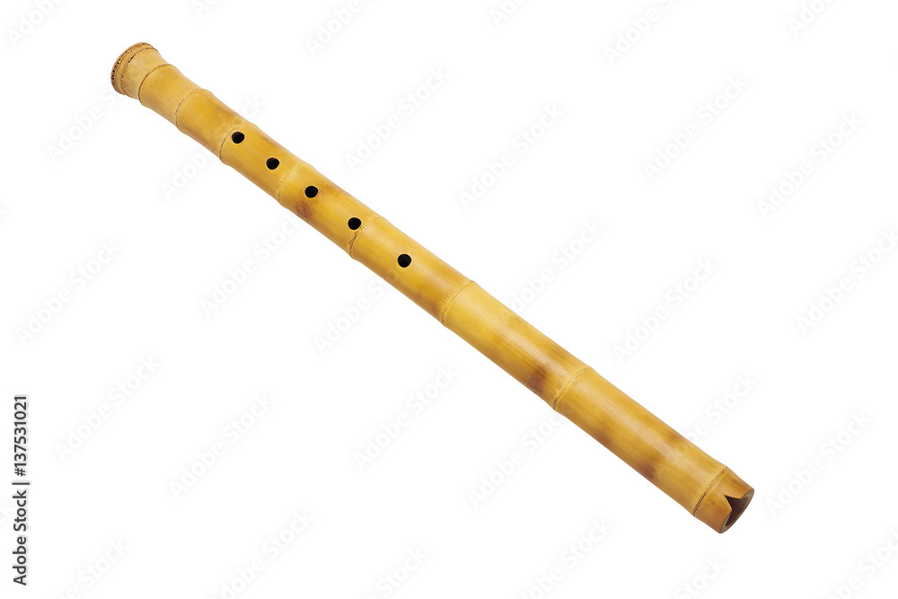 wind musical instrument wooden flute isolated on white background wind musical instrument wooden flute isolated on white background