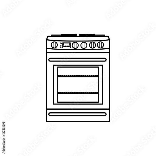 Kitchen stove appliance icon vector illustration graphic design