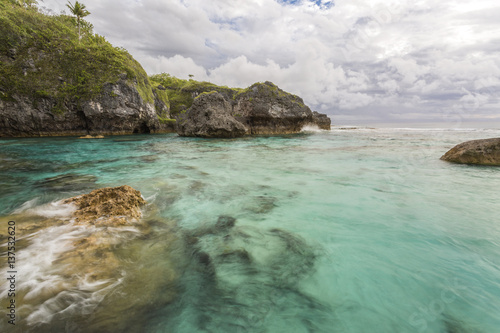 Fototapeta Naklejka Na Ścianę i Meble -  Tropical limestone reef pools, Limu Pools, Niue, South Pacific