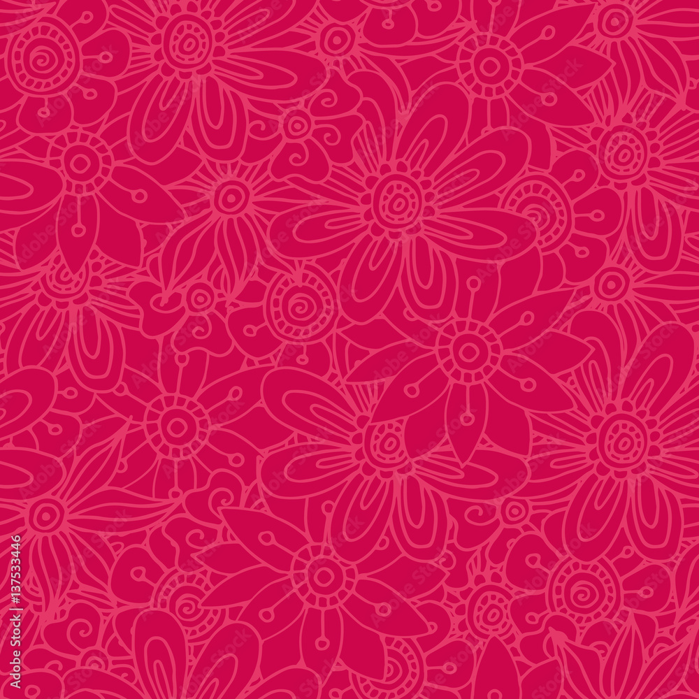 Vector flower seamless pattern. Doodle style. The background for posters, cards and fabric. Vector flower seamless pattern. Doodle style. The background for posters, cards and fabric.