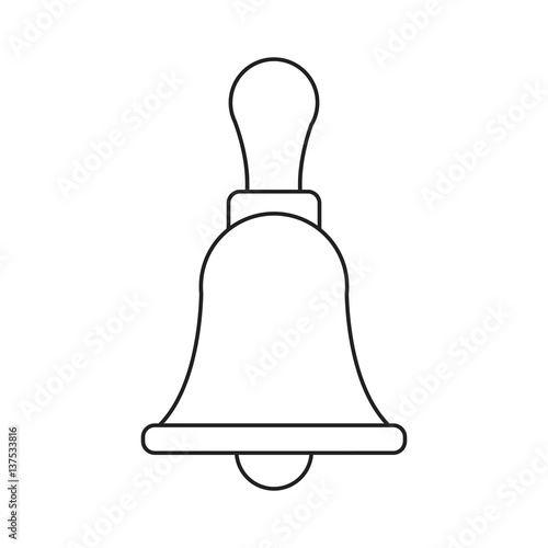 retro school bell handle thin line vector illustration eps 10