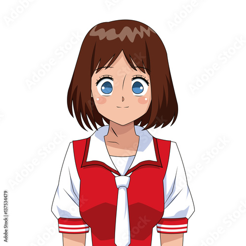 anime girl japanese character vector illustration eps 10