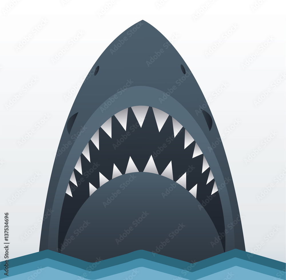 Fototapeta premium Ilustracja wektorowa rekina
