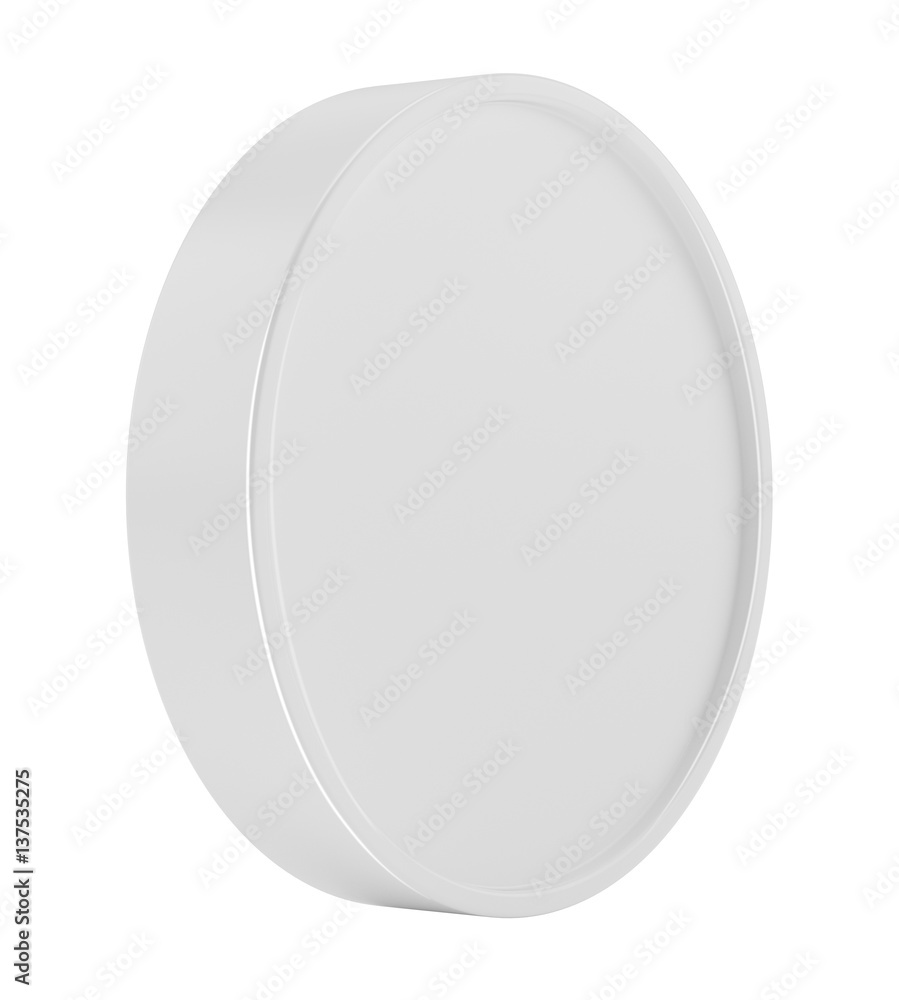 Cream, Gel Or Powder, Light Gray, White, Jar Can Cap Bottle. Ready For Your Design. Product Packing. 3d rendering.