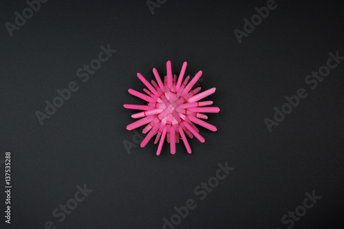 Pink straw star. Isolated oblect photo