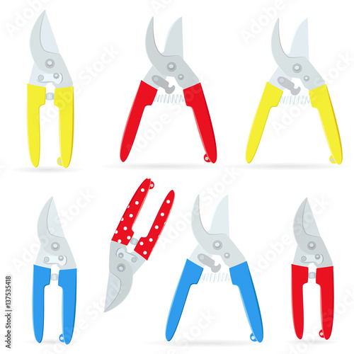 collection of gardening secateurs for your design