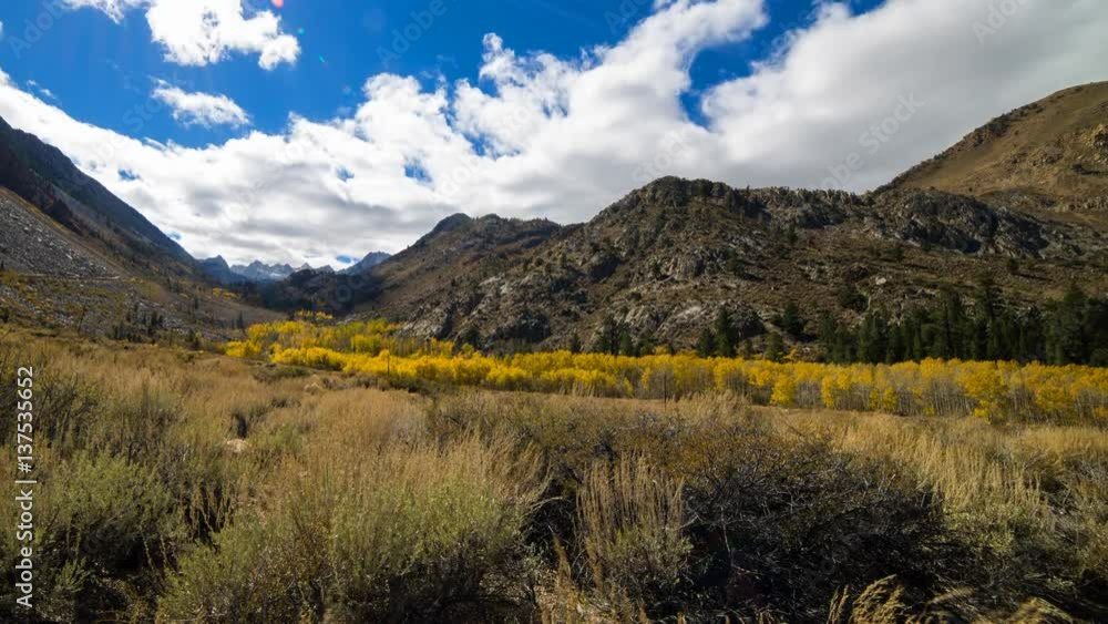 Timelapse of Fall Foliage along Creek in Eastern Sierra -Tilt Up- Timelapse of Fall Foliage along Creek in Eastern Sierra -Tilt Up-