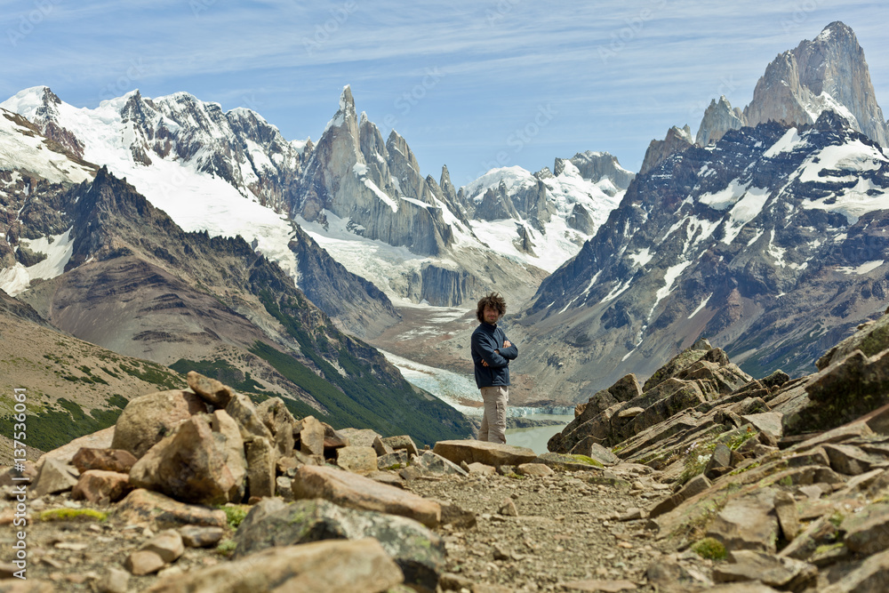 Wanderer in den Bergen von Argentinien