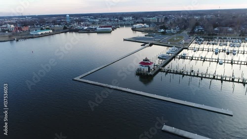 Aerial Flight around Cambridge Maryland & Choptank River photo