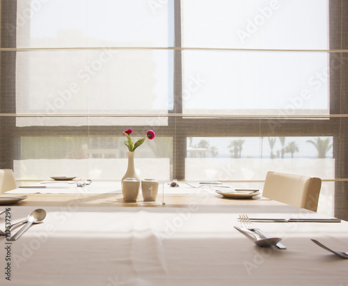 Empty restaurant table