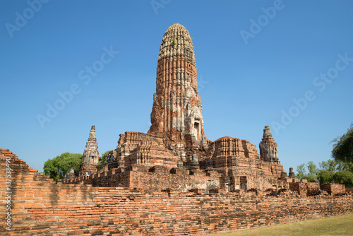 On the ruins of the Buddhist temple Wat Phra Ram. Ayutthaya  Thailand