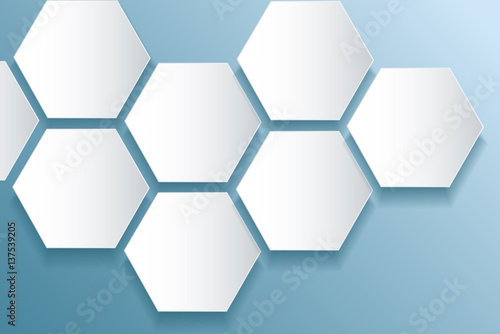 abstract blue bee hive hexagon and space background