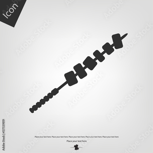 Meat on the spit vector icon