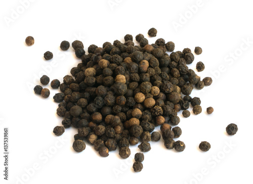 Heap of Hot Black Pepper Seeds Isolated