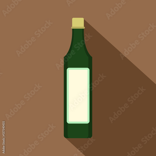 Vinegar bottle icon, flat style