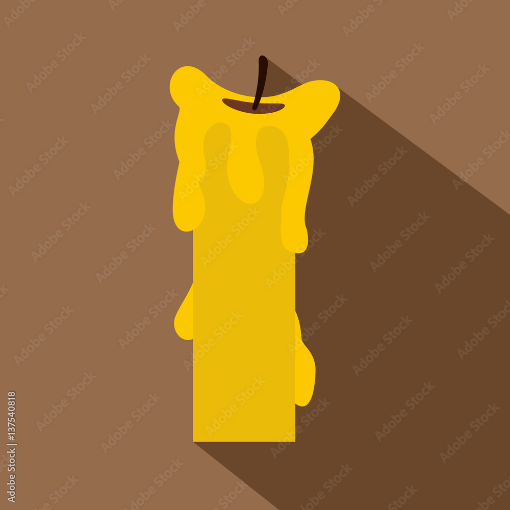 Extinguished candle icon, flat style Extinguished candle icon, flat style
