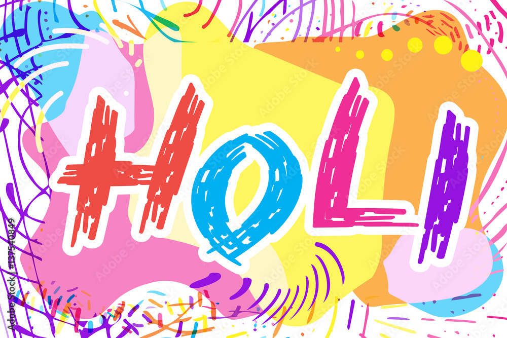 Greeting Card for Happy Holi Spring Festival with Sample Text Greeting Card for Happy Holi Spring Festival with Sample Text