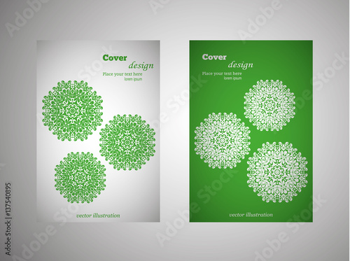 Vintage cards with Floral mandala pattern and ornaments. Vector Flyer oriental design Layout template. Islam, Arabic, Indian, Mexican ottoman motifs.