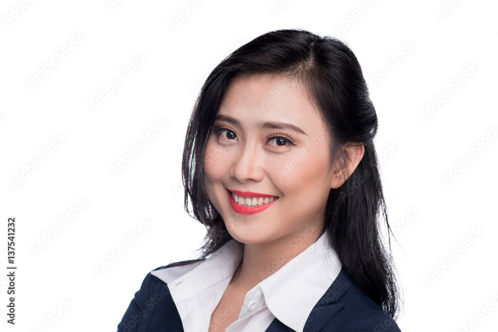 Portrait of an attractive young businesswoman isolated on white. Portrait of an attractive young businesswoman isolated on white.